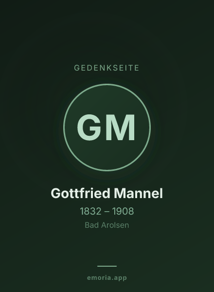 Gedenkportrait von Gottfried Mannel