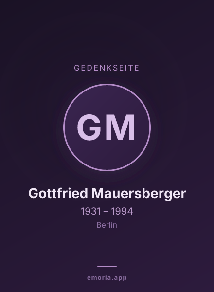 Gedenkportrait von Gottfried Mauersberger