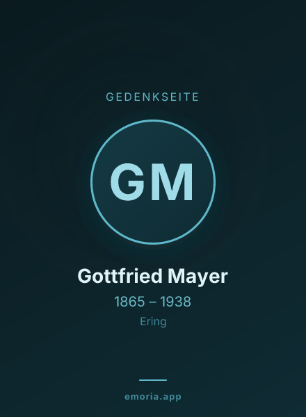 Gedenkportrait von Gottfried Mayer