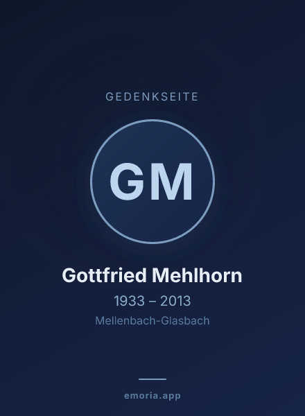 Gedenkportrait von Gottfried Mehlhorn