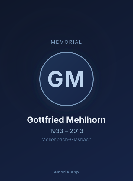 Memorial portrait of Gottfried Mehlhorn