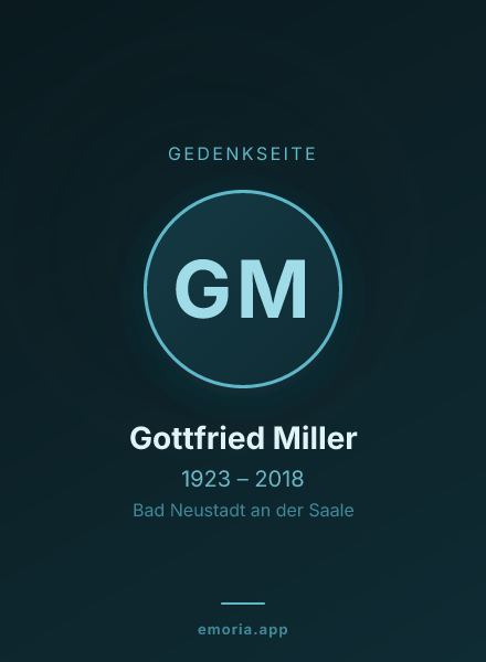 Gedenkportrait von Gottfried Miller