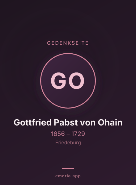 Gedenkportrait von Gottfried Pabst von Ohain