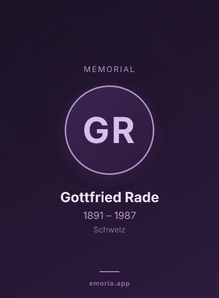 Memorial portrait of Gottfried Rade