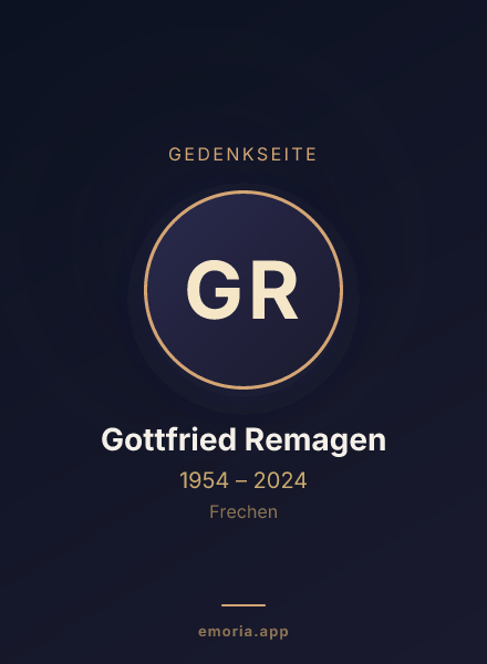 Gedenkportrait von Gottfried Remagen