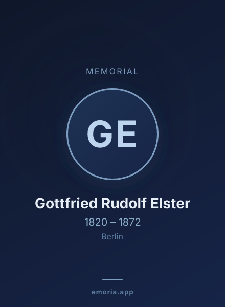 Memorial portrait of Gottfried Rudolf Elster