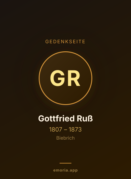 Gedenkportrait von Gottfried Ruß