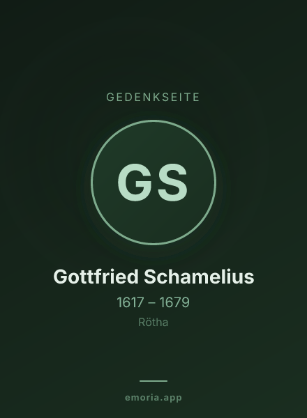 Gedenkportrait von Gottfried Schamelius