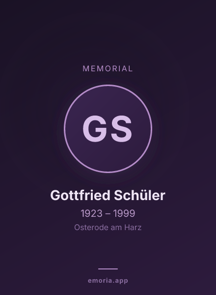 Memorial portrait of Gottfried Schüler