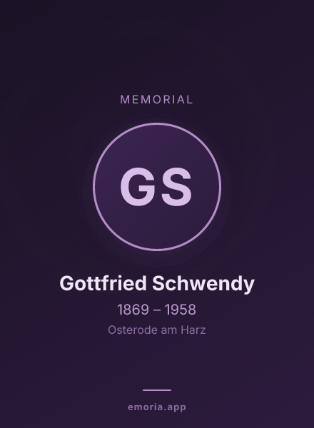 Memorial portrait of Gottfried Schwendy