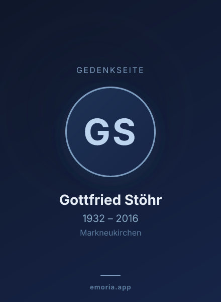 Gedenkportrait von Gottfried Stöhr