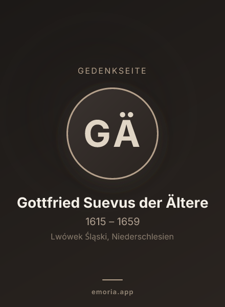 Gedenkportrait von Gottfried Suevus der Ältere