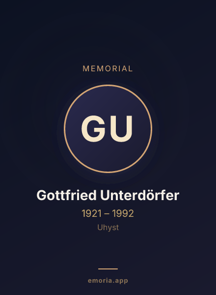 Memorial portrait of Gottfried Unterdörfer