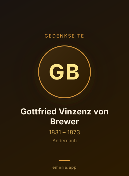 Gedenkportrait von Gottfried Vinzenz von Brewer