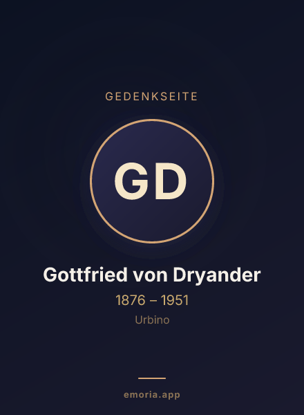 Gedenkportrait von Gottfried von Dryander
