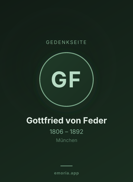 Gedenkportrait von Gottfried von Feder