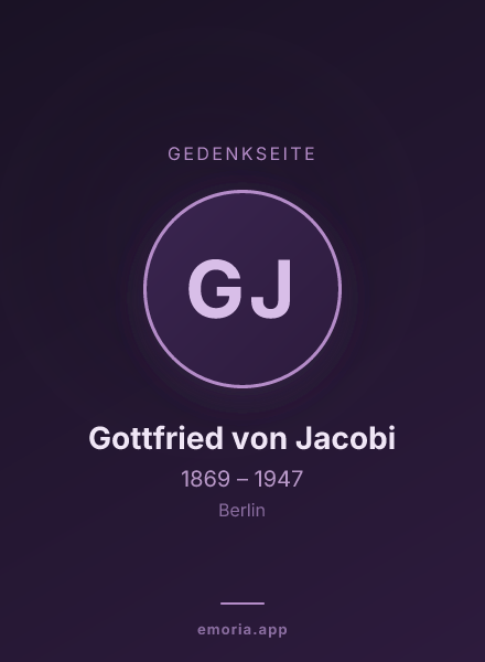 Gedenkportrait von Gottfried von Jacobi