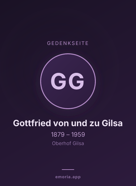 Gedenkportrait von Gottfried von und zu Gilsa
