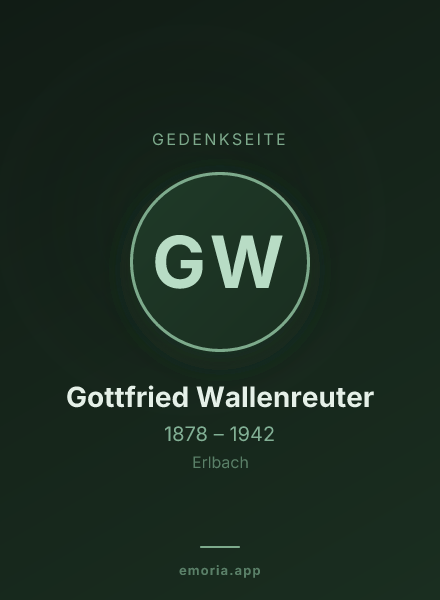 Gedenkportrait von Gottfried Wallenreuter
