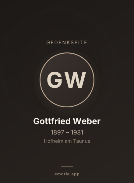 Gedenkportrait von Gottfried Weber