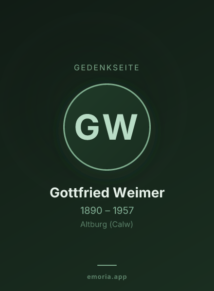 Gedenkportrait von Gottfried Weimer