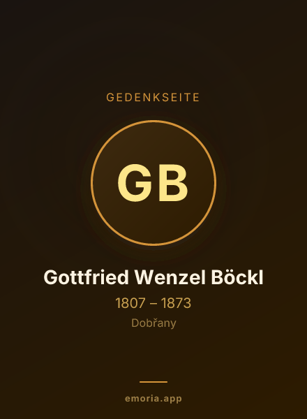 Gedenkportrait von Gottfried Wenzel Böckl