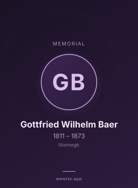 Memorial portrait of Gottfried Wilhelm Baer