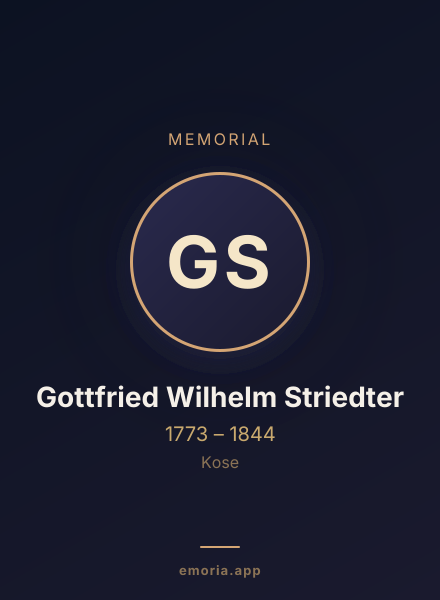Memorial portrait of Gottfried Wilhelm Striedter