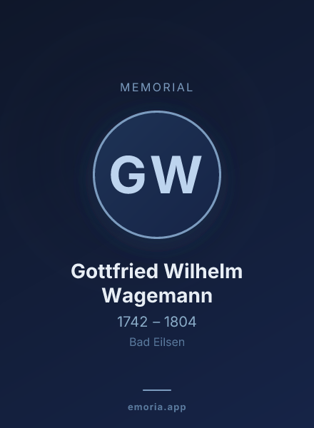 Memorial portrait of Gottfried Wilhelm Wagemann