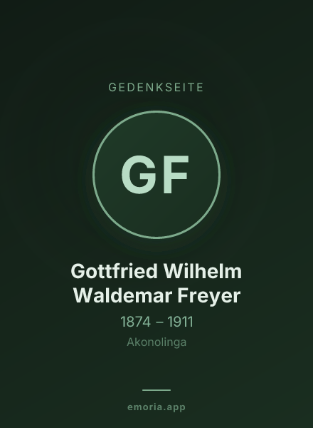 Gedenkportrait von Gottfried Wilhelm Waldemar Freyer