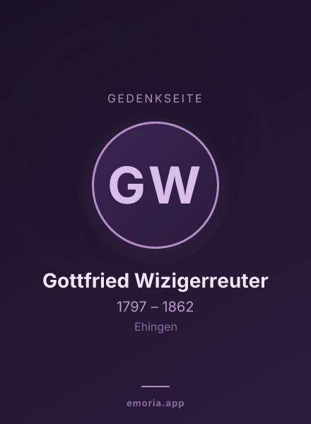 Gedenkportrait von Gottfried Wizigerreuter