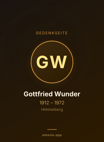 Gedenkportrait von Gottfried Wunder