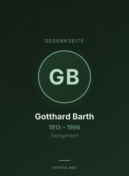 Gedenkportrait von Gotthard Barth