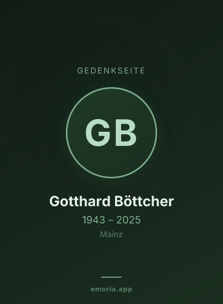 Gedenkportrait von Gotthard Böttcher