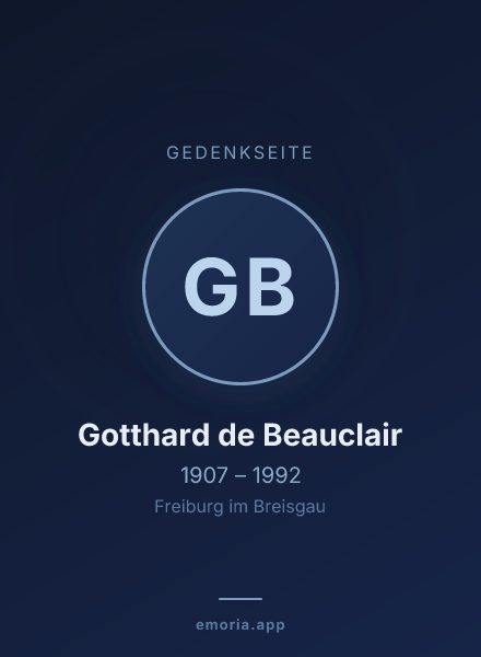Gedenkportrait von Gotthard de Beauclair