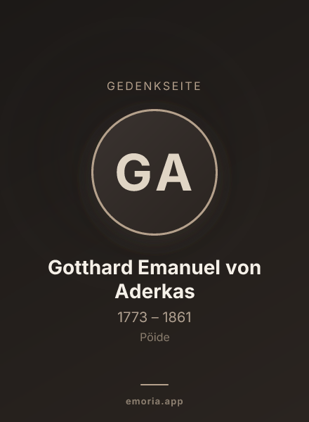 Gedenkportrait von Gotthard Emanuel von Aderkas