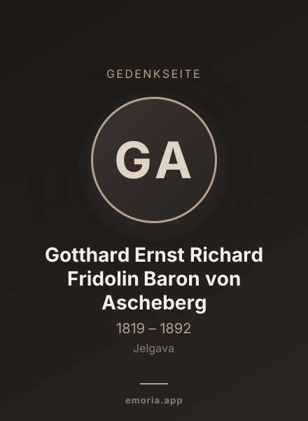 Gedenkportrait von Gotthard Ernst Richard Fridolin Baron von Ascheberg