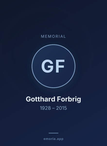 Memorial portrait of Gotthard Forbrig