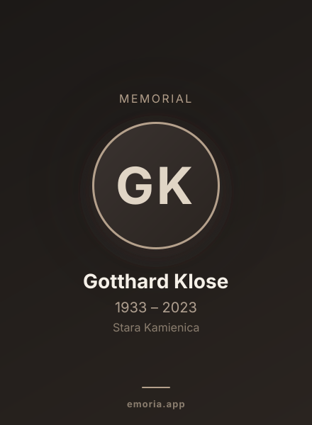 Memorial portrait of Gotthard Klose