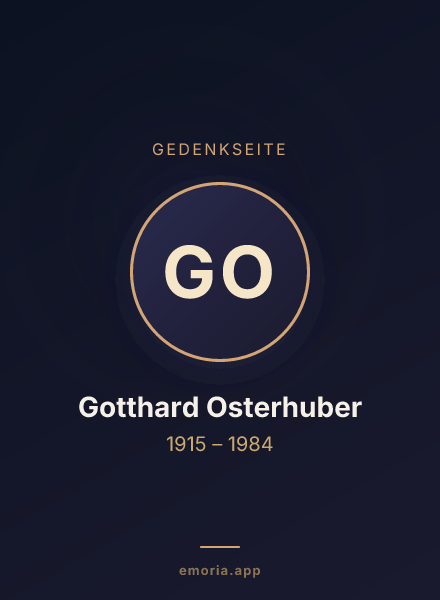 Gedenkportrait von Gotthard Osterhuber