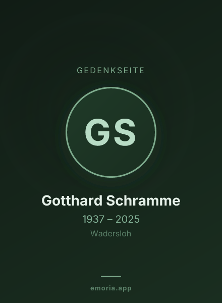 Gedenkportrait von Gotthard Schramme