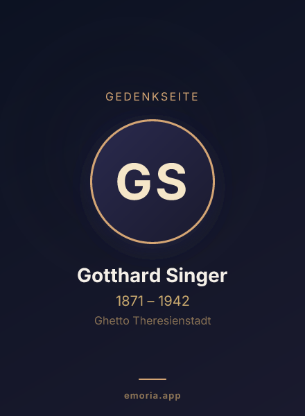 Gedenkportrait von Gotthard Singer