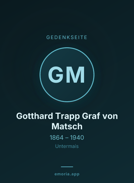 Gedenkportrait von Gotthard Trapp Graf von Matsch