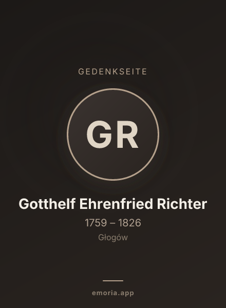 Gedenkportrait von Gotthelf Ehrenfried Richter