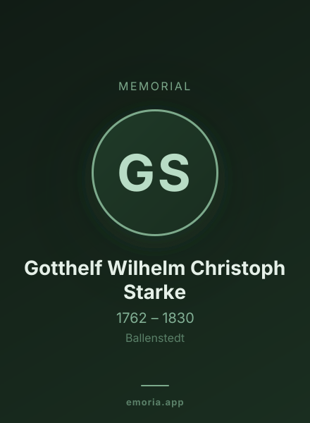 Memorial portrait of Gotthelf Wilhelm Christoph Starke