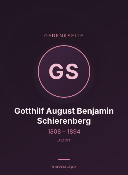 Gedenkportrait von Gotthilf August Benjamin Schierenberg