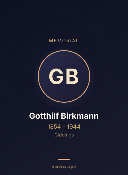 Memorial portrait of Gotthilf Birkmann