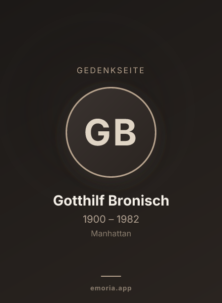 Gedenkportrait von Gotthilf Bronisch