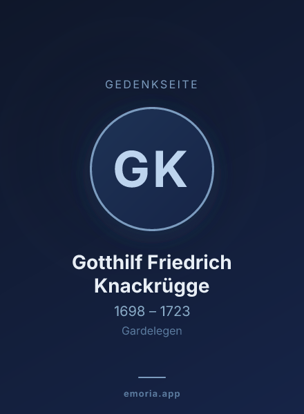 Gedenkportrait von Gotthilf Friedrich Knackrügge