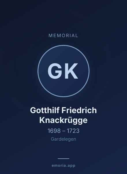 Memorial portrait of Gotthilf Friedrich Knackrügge
